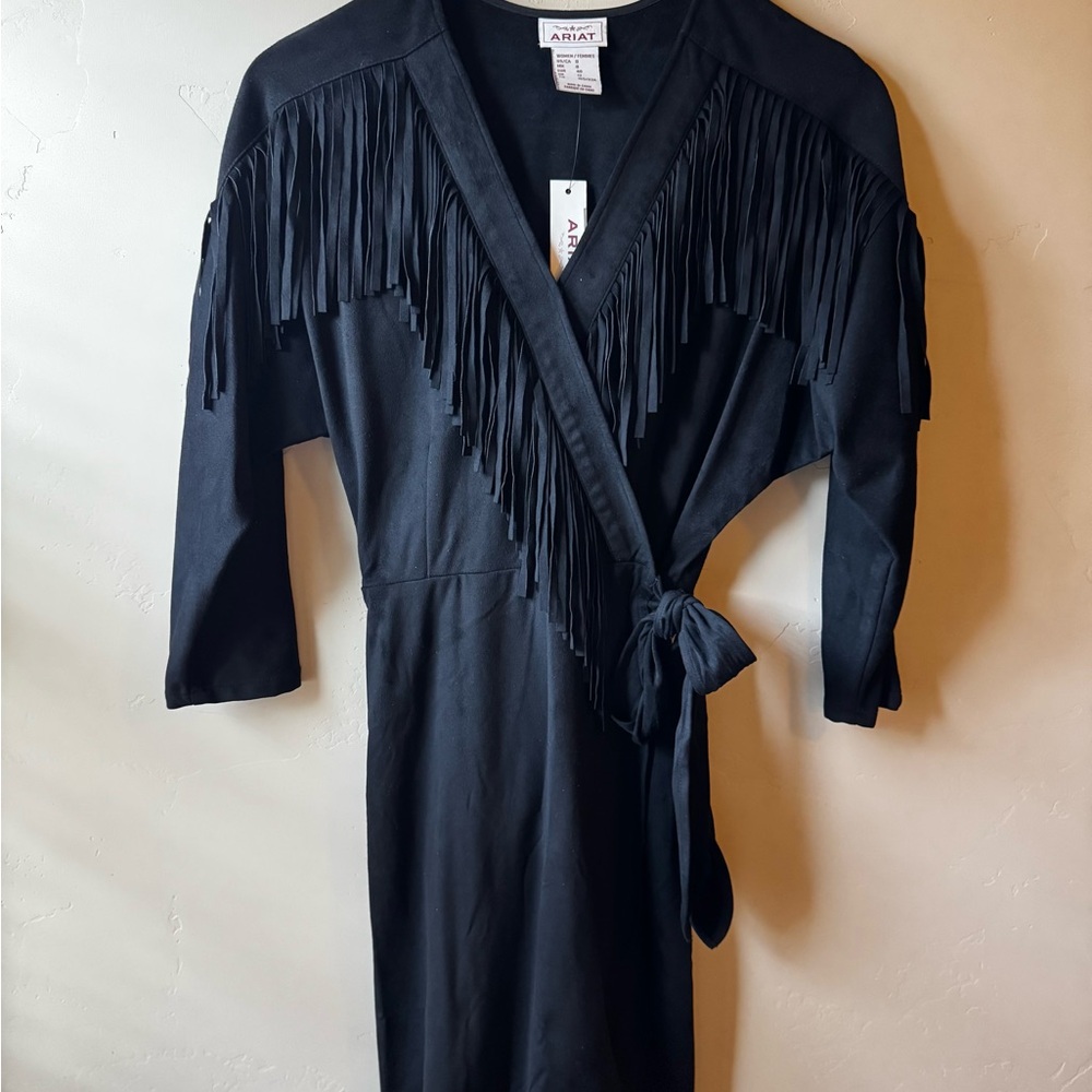 Ariat Black Fringe Mini Wrap Dress